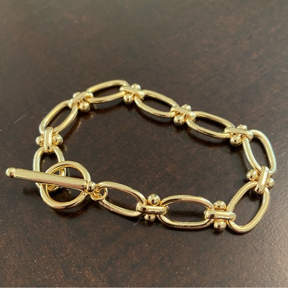 Chunky GF rolo chain bracelet with toggle clasp - Picture 1 of 1